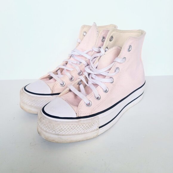 Converse All Star Rose Pink / White Platform High Top Sneakers Women's Size 5.5 - Picture 8 of 13
